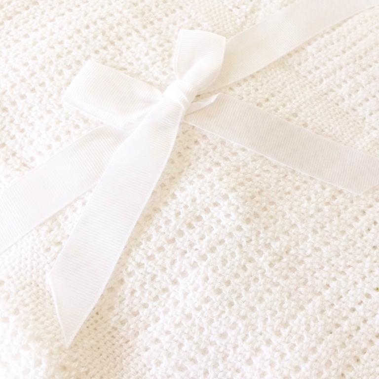 White Cotton Waffle Blanket