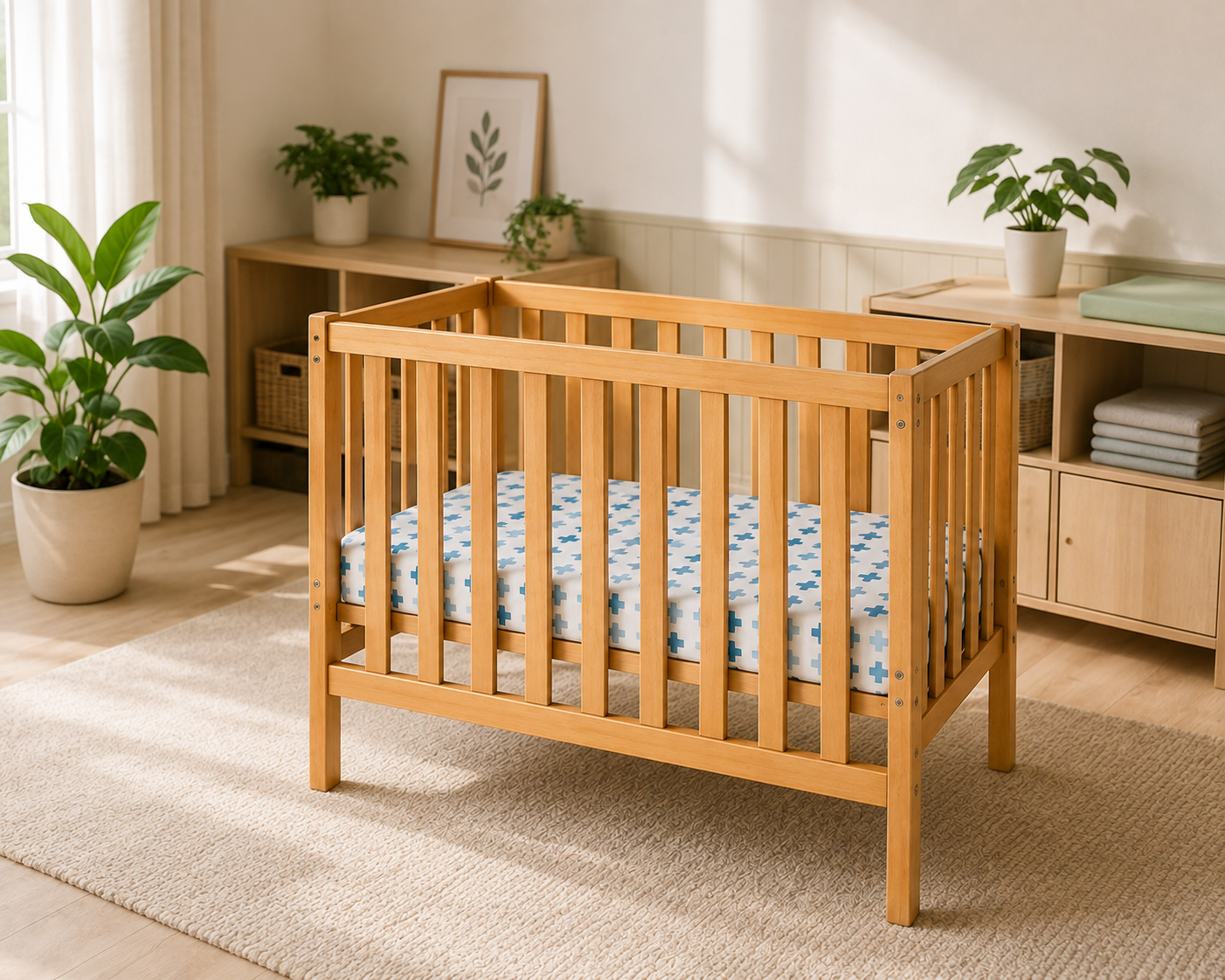 Compact Cot Bottom Sheet - Signature Blue