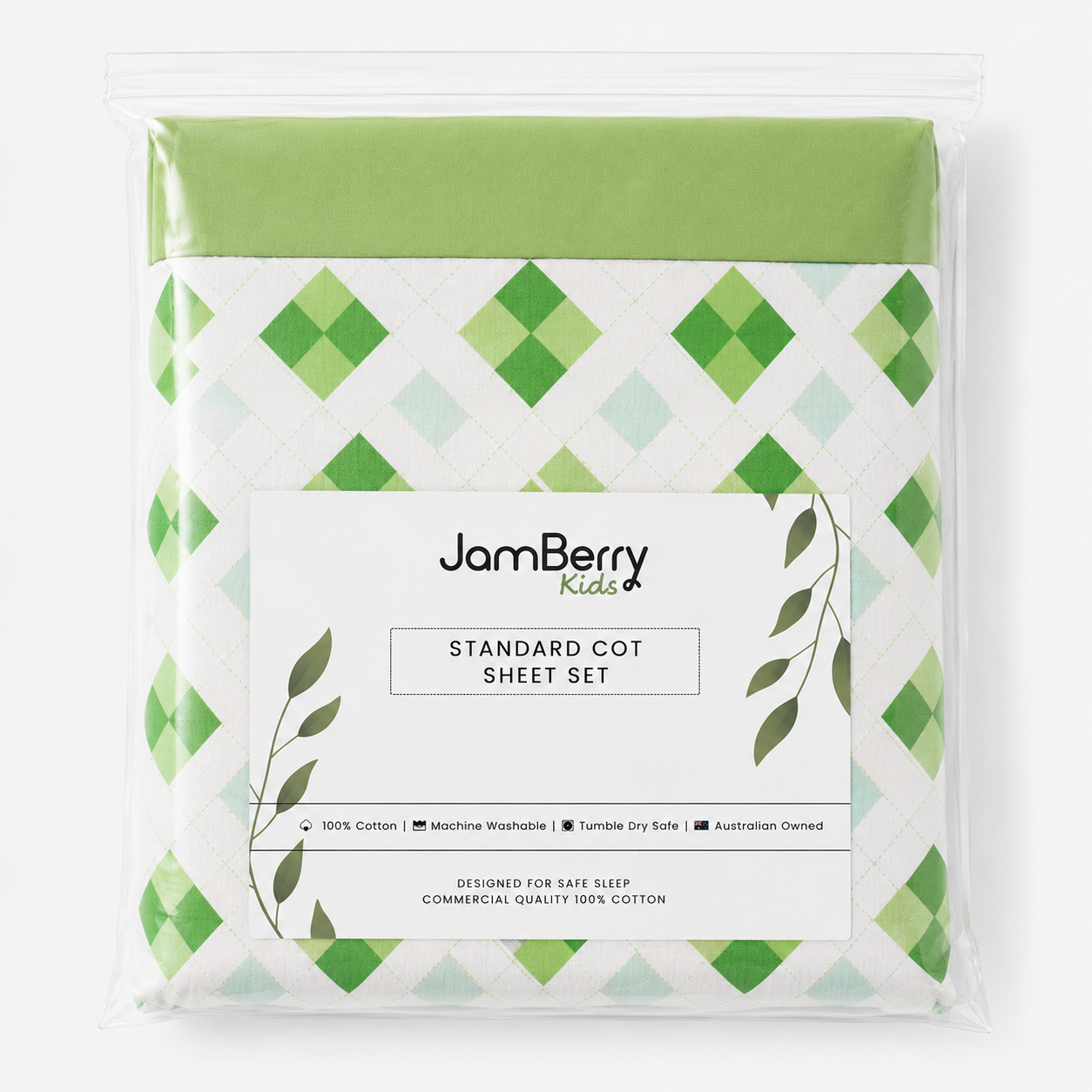 Cot Sheet Set - Signature Green