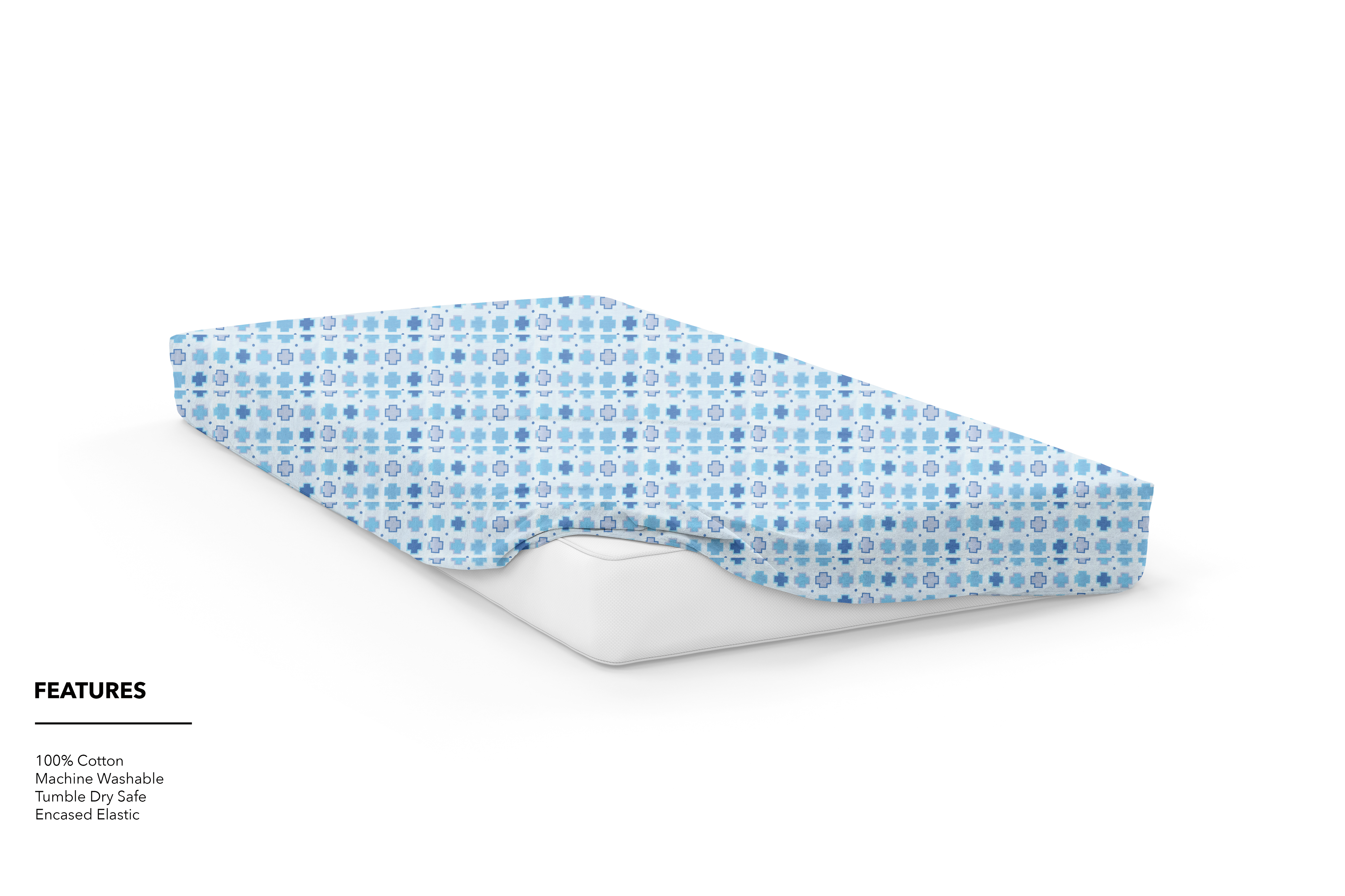 Signature Blue Cot Bottom Sheet 135cm