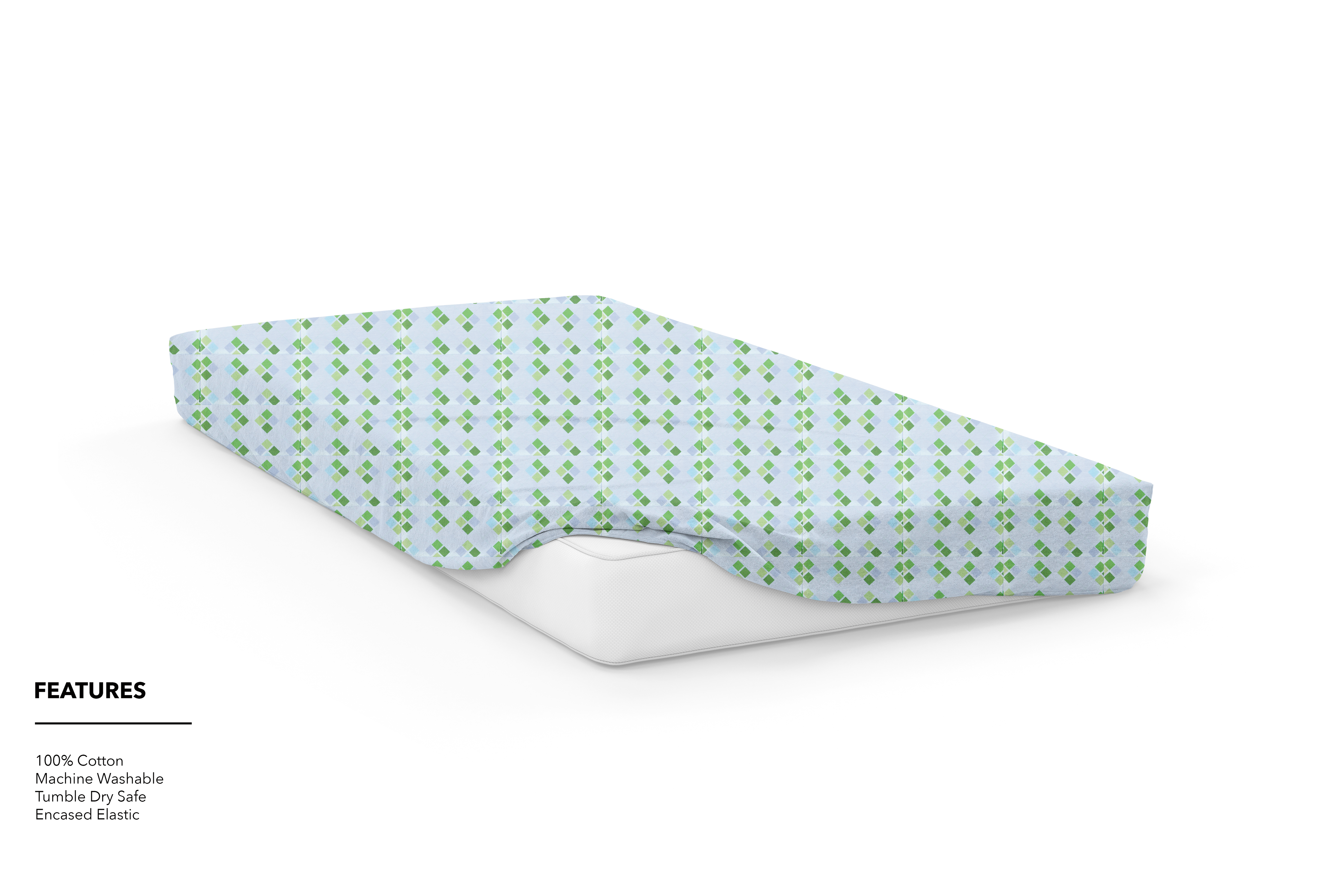 Green Cot Bottom Sheet 135cm