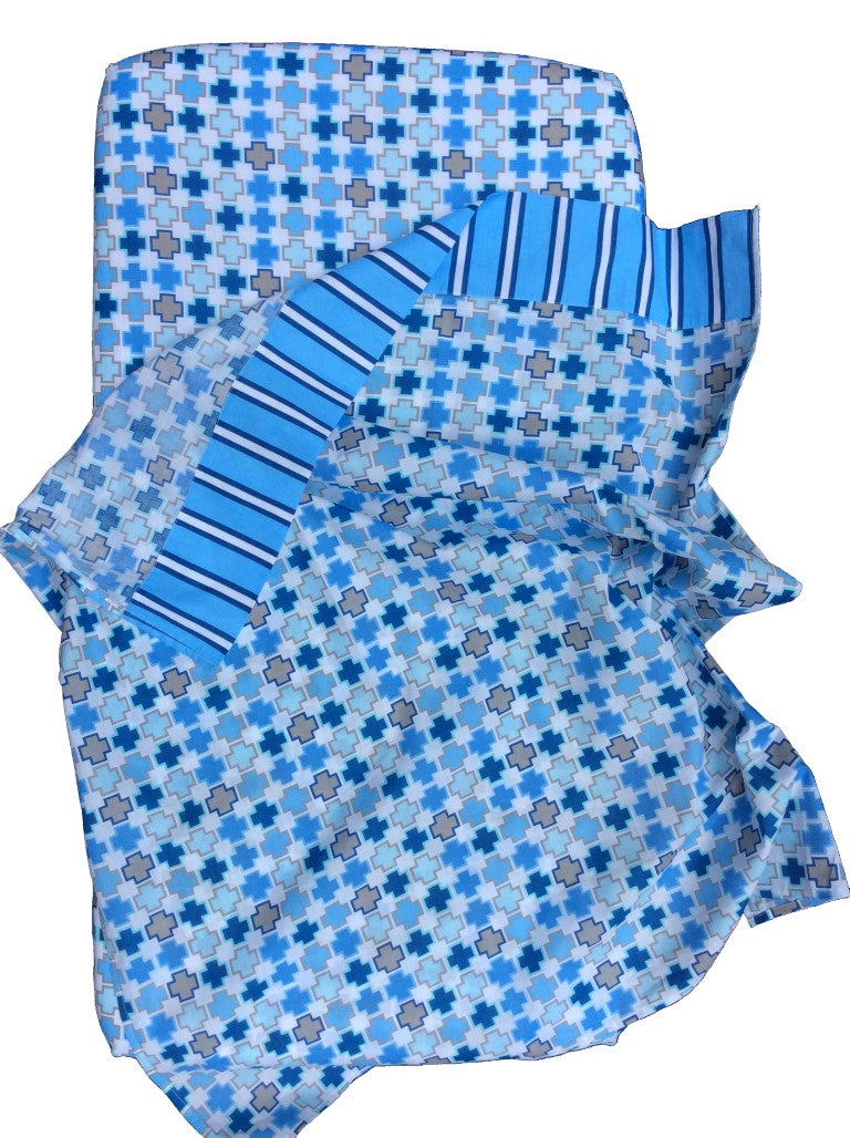 100% Cotton - Cot Sheets Blue