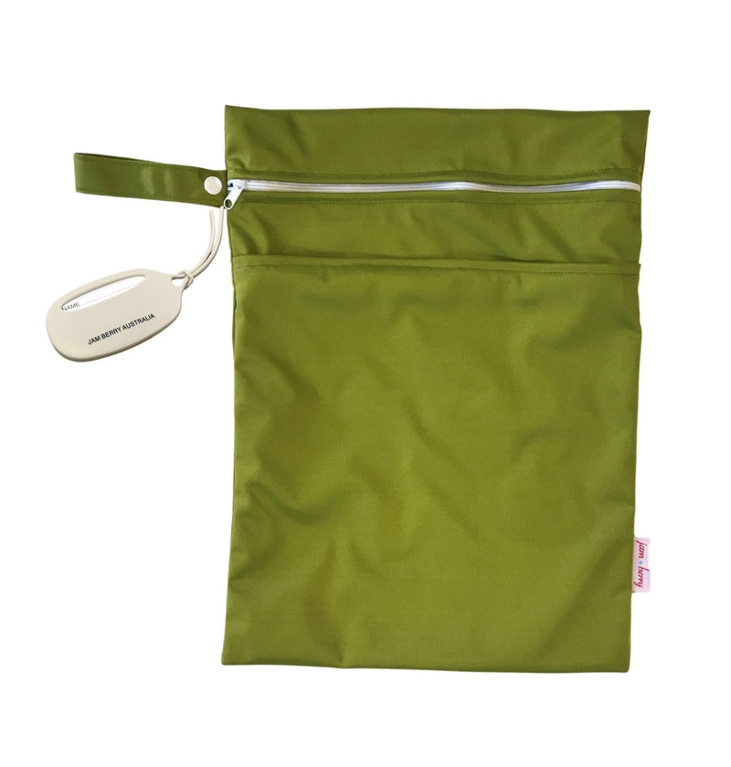 Wet zip bag olive green